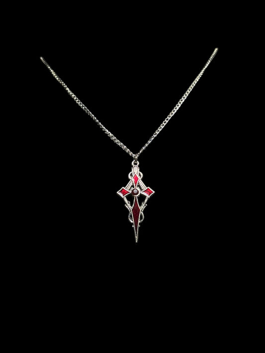 Diamond Red Cross Necklace